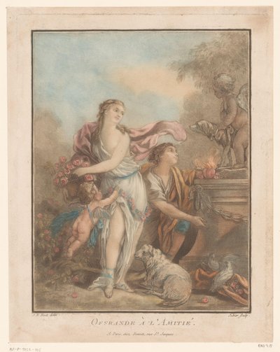Women with Flowers and Cupid by C.L. Jubier