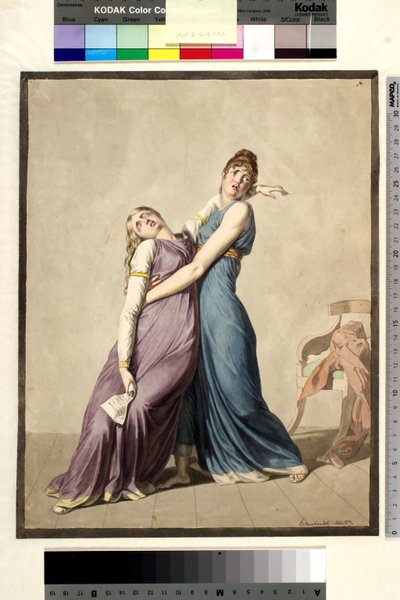 A Woman is Supporting Another Woman, Who has Fainted upon Reading a Letter by Christoffer Wilhelm Eckersberg