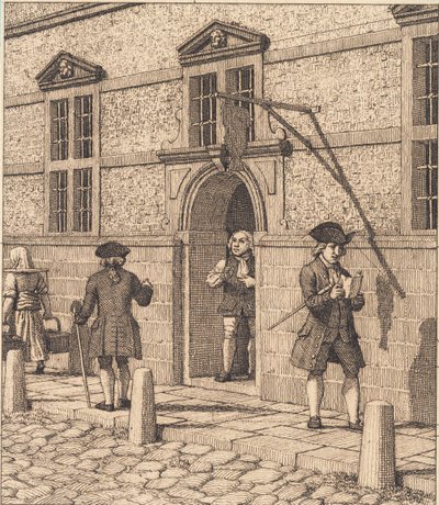 Part Around a Portal of the Stock Exchange. Illustration for 