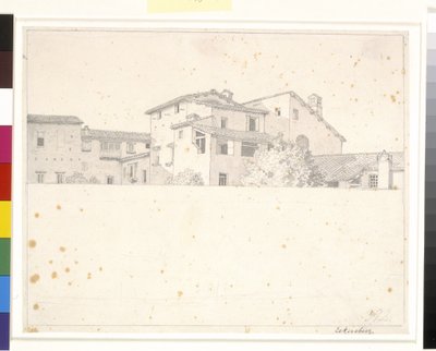 Roman Houses, Seen Over a Wall by Christoffer Wilhelm Eckersberg