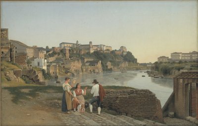 View of the Tiber Towards the Aventine Hill in Rome by Christoffer Wilhelm Eckersberg