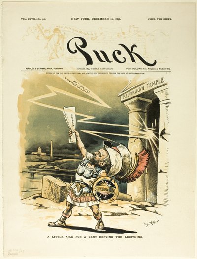 A Little Ajax for a Cent Defying the Lightning, from Puck by C. Jay Taylor