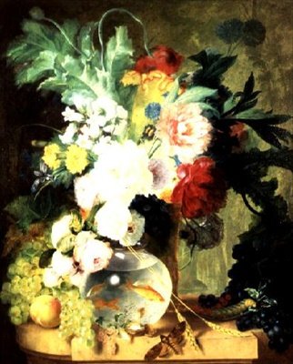 Still Life with Flowers and Fishbowl by C. Kuipers