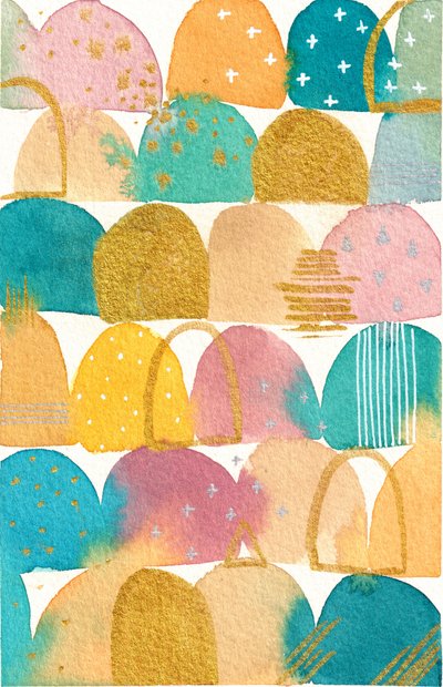 Colorful Watercolor Abstract by Camille Contini