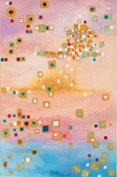 Floating Gold Squares by Camille Contini