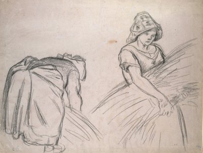 Study of Two Female Harvesters by Camille Jacob Pissarro