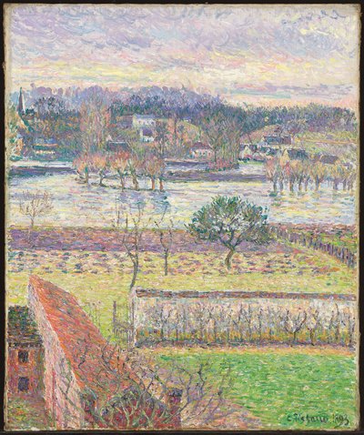 View from My Window, Flooding, Evening, Eragny by Camille Jacob Pissarro