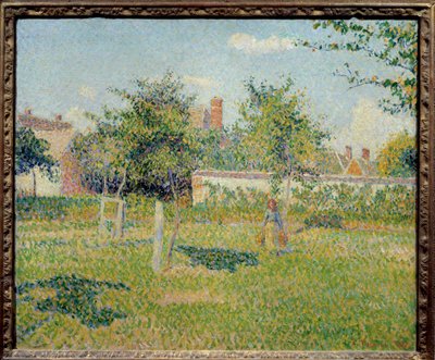 Woman in a Meadow at Eragny by Camille Jacob Pissarro
