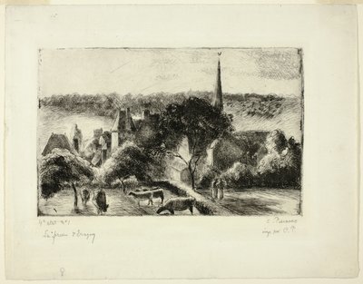 Church and Farm at Éragny by Camille Pissarro