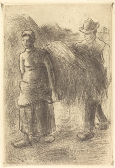 Peasants Carrying Hay by Camille Pissarro