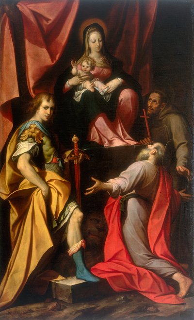 Madonna with Child and Saints Vitale and Jerome, work by Camillo Procaccini, conserved at the Galleria Estense in Modena by Camillo Procaccini