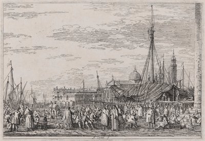 The Market on the Molo, from the series Views by Canaletto (Giovanni Antonio Canal)