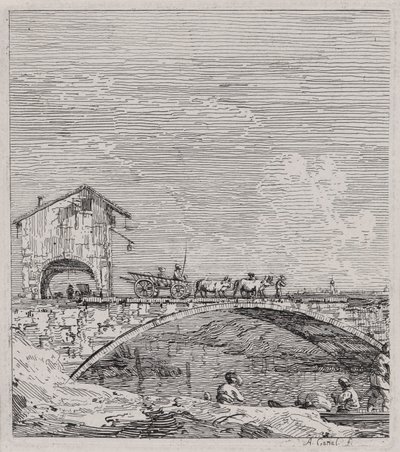 The Wagon Passing over a Bridge, from Vedute (Views) by Canaletto (Giovanni Antonio Canal)