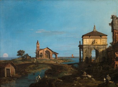 An Island in the Lagoon with a Gateway by Canaletto