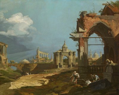A Capriccio View with a Pointed Arch by Canaletto