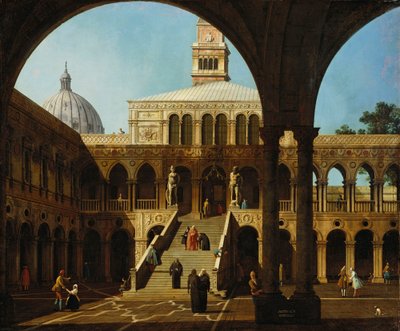 Capriccio View of the Courtyard of the Palazzo Ducale with the Scala dei Giganti by Canaletto