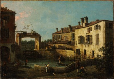Lock near Dolo by Canaletto