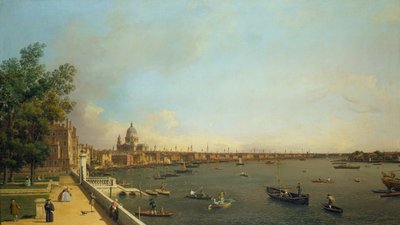 The Thames from Somerset House Terrace towards the City by Canaletto