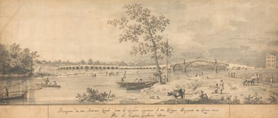 Old Walton Bridge seen from the Middlesex Shore by Canaletto