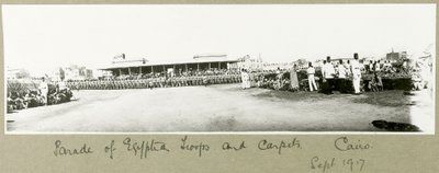 Parade of Egyptian Troops and Carpets, Cairo, September 1917 by Capt. Arthur Rhodes