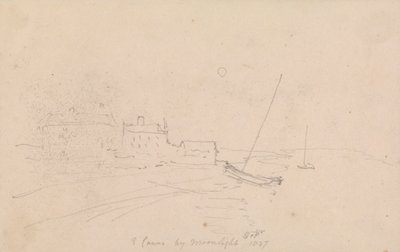 East Cowes by Moonlight, September 1827 by Capt. Thomas Hastings