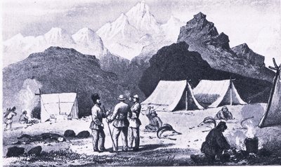 Camp in the Himalayas, from British Adventure published by Collins by Captain E. P. Campbell