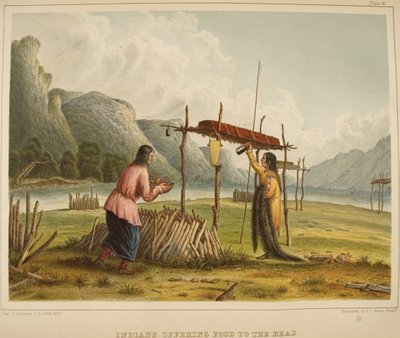 Indians Offering Food to the Dead by Captain Seth Eastman