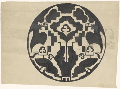 Design for a Plate with Two Stylized Animals by Carel Adolph Lion Cachet