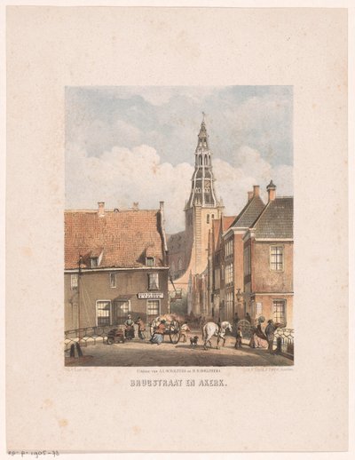 Brugstraat and Der Aa Church in Groningen by Carel Christiaan Antony Last