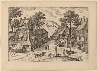 Village Square with Shrine by Carel Collaert