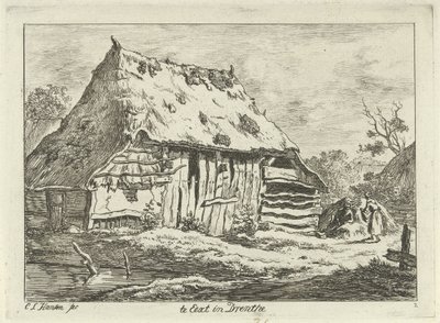 Couple by a Farm Shed by Carel Lodewijk Hansen
