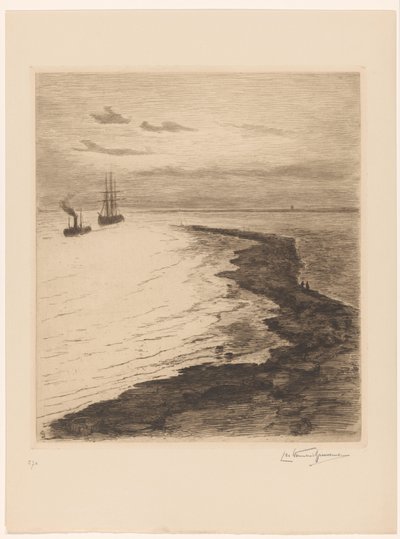 Entrance to a Harbor by Carel Nicolaas Storm van 