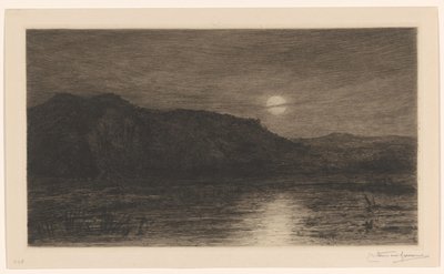 Landscape in Moonlight near Villa Caprera by Carel Nicolaas Storm van 