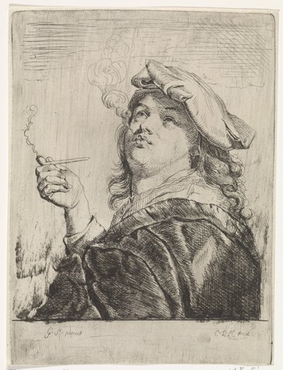 Smoker with a Pipe in Hand by Carel de Moor (II)