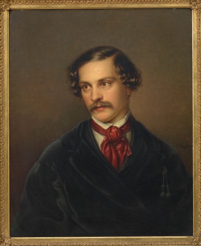 Portrait of the Playwright and Composer Alexander Baumann 1814-1857, ca 1845 by Carl Adolph Wangberg