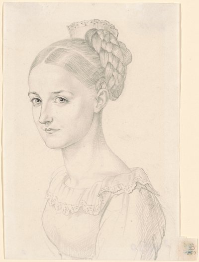 A Young Woman with an Elaborate Hairdo by Carl Barth