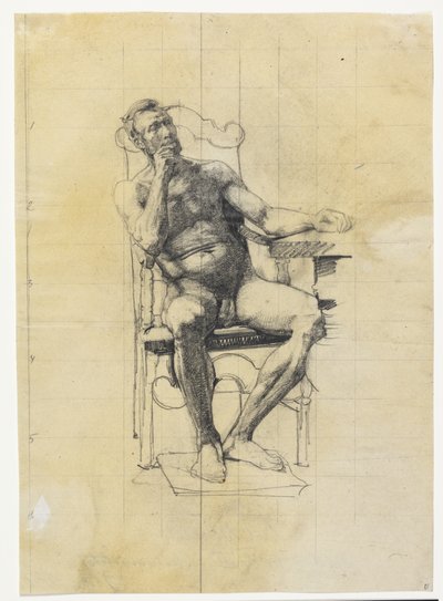 Male Model Figure. Study for the Figure of Frederik III in the University Painting 1887-89 by Carl Bloch