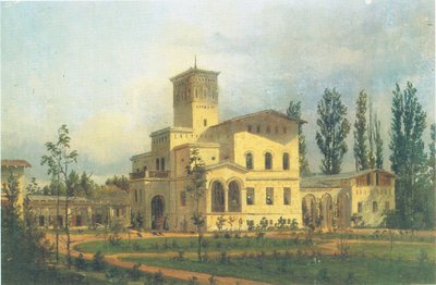 View onto the Pheasant Building near Charlottenhof Palace by Carl Daniel Freydanck