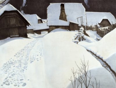 Farmhouse in Winter by Carl Ederer