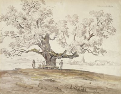 View of Wolfershausen bei Meiningen with an Old Oak Tree, 1844 by Carl Ernst Ludwig Wagner