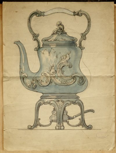 A Shaped Silver Kettle and Stand, House of Carl Faberge by Carl Fabergé