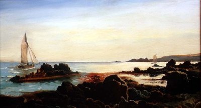 Coastal Landscape with Sailing Boats by Carl Frederik Sorensen