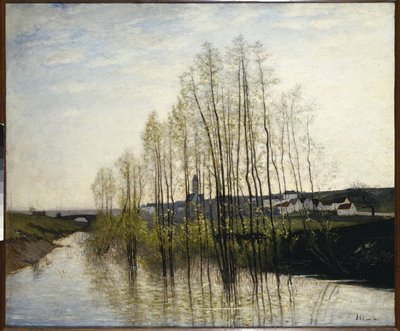 River Landscape, Champagne by Carl Fredrik Hill