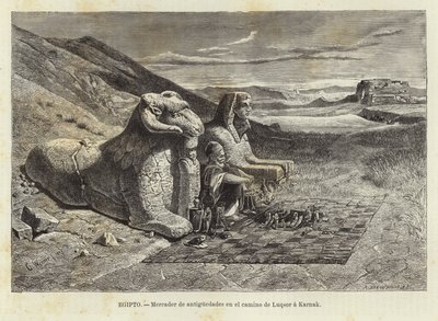 Antique merchant on the road from Luxor to Karnak by Carl Friedrich Heinrich Werner