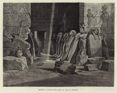 Egypt - Interior of the temple of Opet at Karnak by Carl Friedrich Heinrich Werner