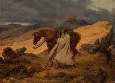 Crusaders on Watch in the Mountains. 1836 by Carl Friedrich Lessing