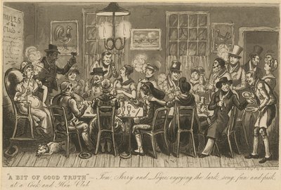 A bit of good truth; Tom, Jerry and Logic enjoying the lark song, fun and frisk at the Cock and Hen Club by Carl Georg Adolph Hasenpflug