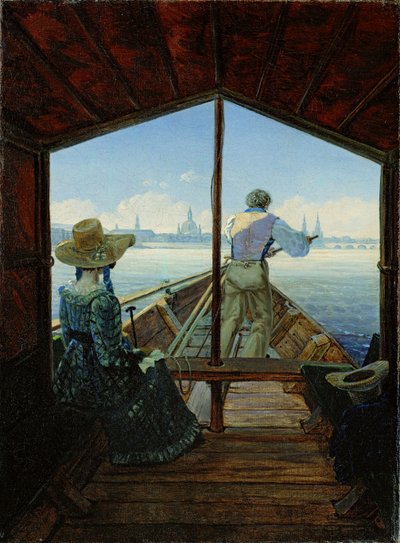 A Gondola on the Elbe near Dresden by Carl Gustav Carus