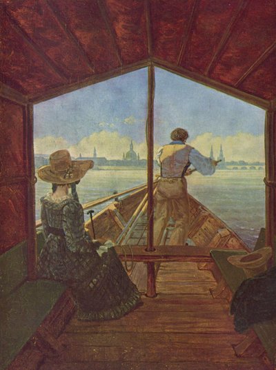 A Gondola on the Elbe near Dresden by Carl Gustav Carus