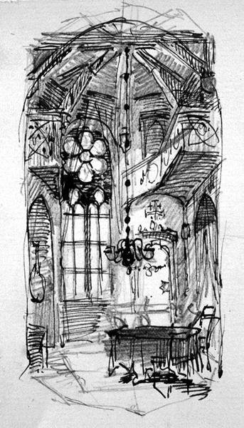 A sketch of the artist